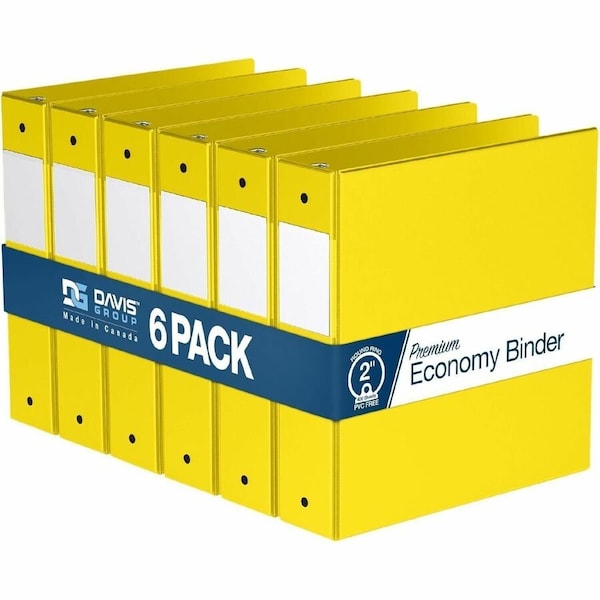 Davis Group Premium Economy, Round Ring, Binder, (Yellow, 2"), PK6 2313-05-06 - main