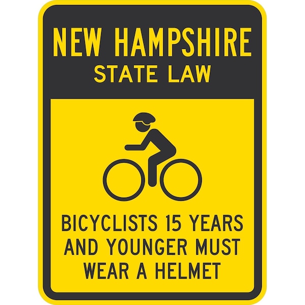 Lyle Bicyclists 15 Years And Younger Must Wear A Helmet (Cyc, 18x24, High Intensity Prismatic, Yellow G-10787-HI_18x24 - main