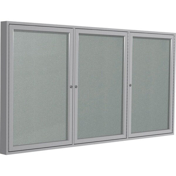Ghent Indoor/Outdoor Enclosed Bulletin Board, Silver, 48L x 72W PA34872VX-193 - main