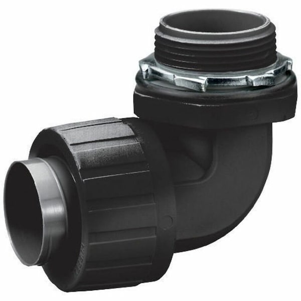 Hubbell Wiring Device-Kellems Conduit Fitting Connector, 1 in, Liquid-Tight, Nylon, Black P1009NBK - main