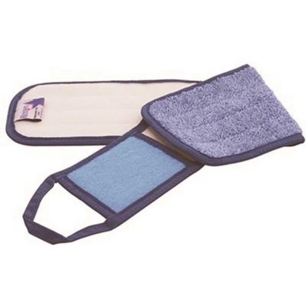 Renown 18 in. Blue Microfiber Flat Mop Pad with Scrubber Flap, 3PK MPFB318 - main