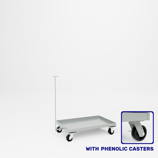 Pucel Steel Dolly with Removable Handle, 24 in W x 36 in D, Gray 24-D-36-P - main