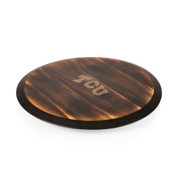 Picnic Time Family Of Brands TCU Horned Frogs - Lazy Susan Serving Tray, Fire Acacia Wood 827-18-513-843-0 - main