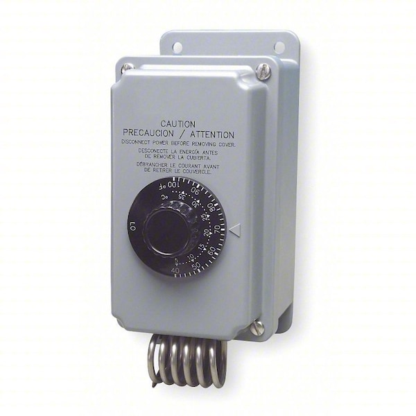 Peco Line Voltage Mechanical Thermostat, Heat or Cool, 40 to 100F, 120 to 277V AC, 2C, 2H TH109-009 - main