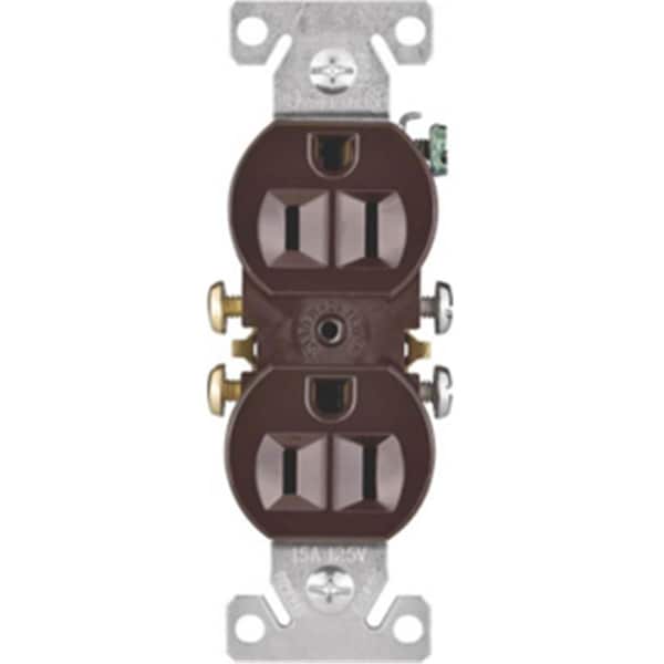 Cooper Straight Blade Receptacle, 5-15R, 15 A, 125V AC, 2 Pole, 3 Wire, Flush Mount, Grounded 8627432 - main