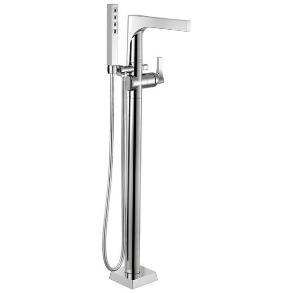 Delta Zura Single Handle Floor Mount Tub Filler Trim with Hand Shower T4774-FL - main