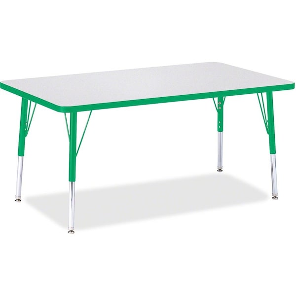 Jonti-Craft Berries Rectangle Activity Table, 30 in. x 48 in., E-height, Freckled Gray/Green/Gray 6473JCE119 - main