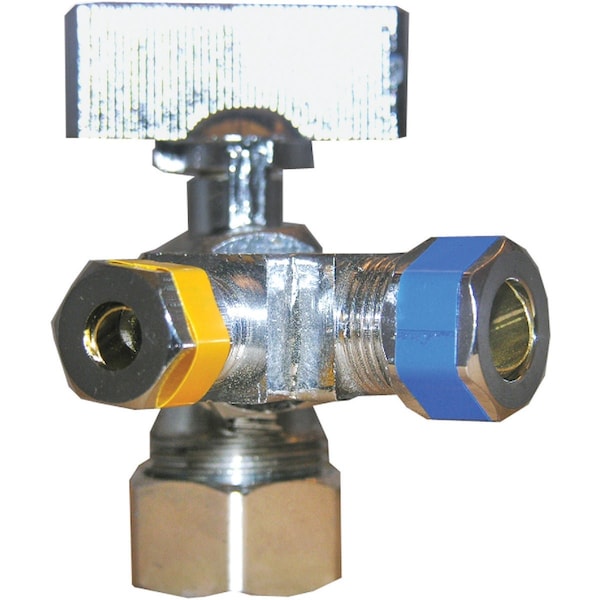 Westlake Pipe & Fittings 5/8'' C Inletx3/8'' C Outletx1/4'' C Outlet 1/4 Turn Angle Valve 6/1/9353 - main