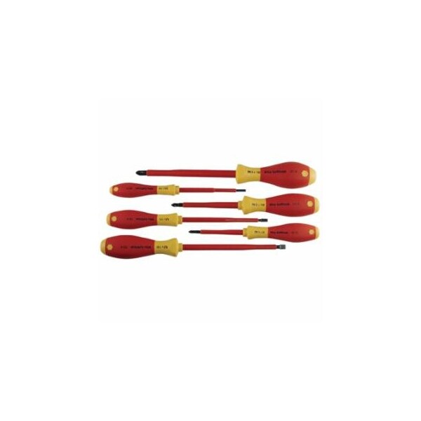 Wiha SoftFinish Insulated Screwdriver Set, Metric, Includes 3-Phillips/3-Slotted, 6-Pc 817-32092 - main