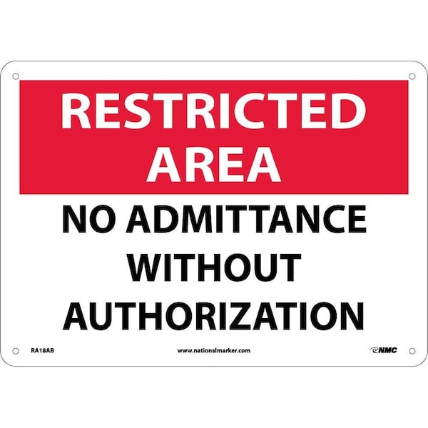 Nmc Restricted Area No Admittance Sign, RA18AB RA18AB - main