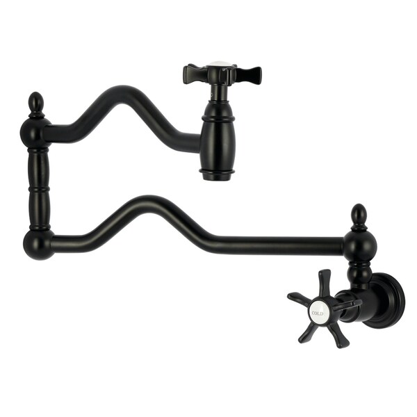 Kingston Brass Wall Mount Pot Filler Faucet, Matte Black KS2100NX - main