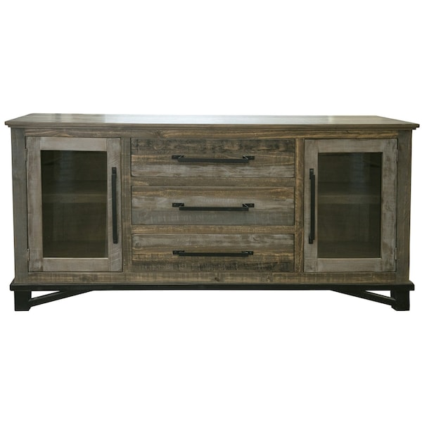 Homeroots 69" Brown Solid and Manufactured Wood Distressed Buffet Table 527103 - main