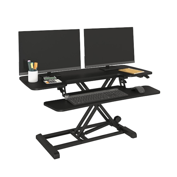 4Dock Standing Desk Riser, 28 in D X 40 in W X Black MT117L-2 - main