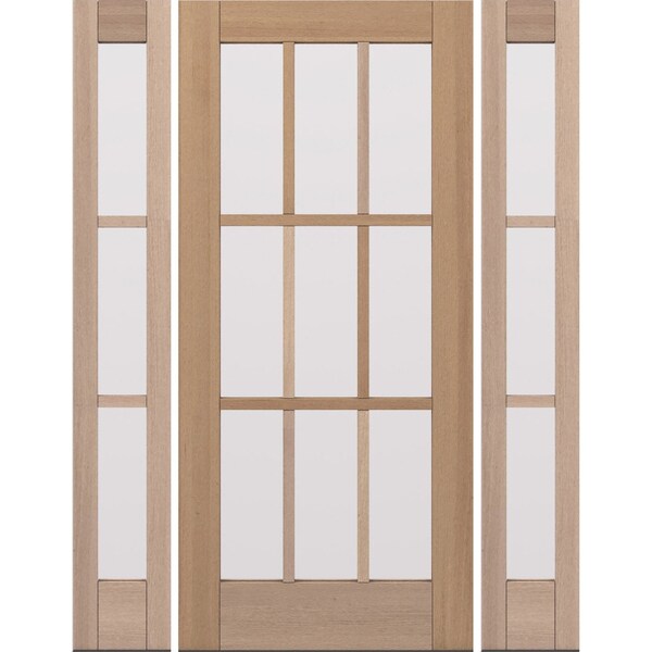 Doornmore G109, 65.25" x 82" ( 36" Door + 2x12" Side) Left Hand, Mahogany SDL 9 Lite Exterior Door G109-SW-3680-G103-SL_1-2_LI - main