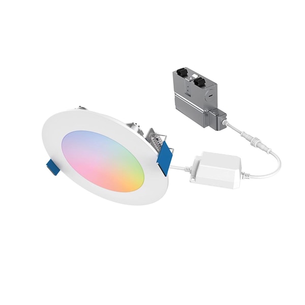 Halo RGB 4 in. W LED Smart-Enabled Canless Recessed Downlight 9.4 W HLB4069WZRGBWMW - main