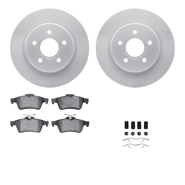 Dynamic Friction Co DFC GEOSPEC Coated Rotors with 5000 Brake Pads - Ceramic and Hardware 4512-27079 - main