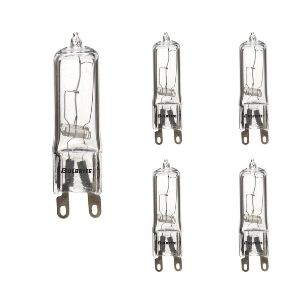 Bulbrite 60W Dimmable Clear T4 Bi-Pin G9 Mini Halogen Light Bulbs, 5PK 860830 - main