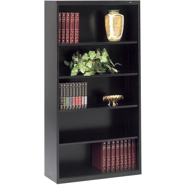 Tennsco 5-Shelf Stationary Bookcase, 66"x34-1/2" Black B-66BK - main