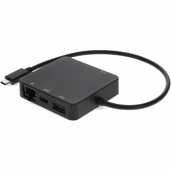 Add-On AddOn USB-C Male to USB 3.1 (C), HDMI 4K, USB 3.1 Gen 2 (A), and RJ-45 Travel Docking Station TRVDKC4 - main