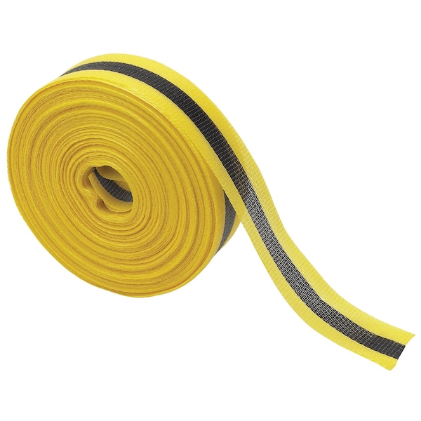 Brady Outdoor Barricade Tape Roll - Woven Polypropylene, Horizontal Stripes, Black on Yellow, 200PK 91176 - main