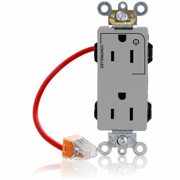 Leviton Straight Blade Receptacle, 5-15R, 15 A, 125V AC, Flush Mount, Self-Grounded M1626-1CG - main