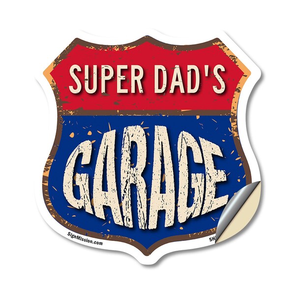 Signmission Super Dad's Garage, 12 Inch X 12 Inch, Vinyl Decal SHI-D-12-383-SUPER DAD - main