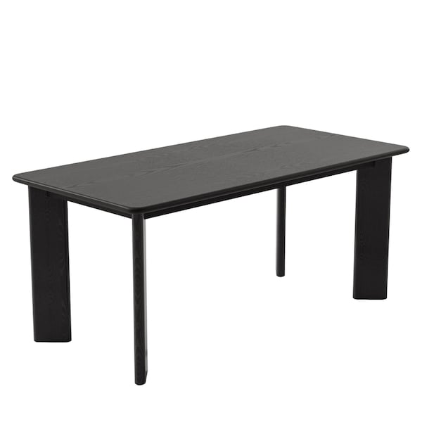Homeroots 66" Black Solid Wood Dining Table 712854 - main