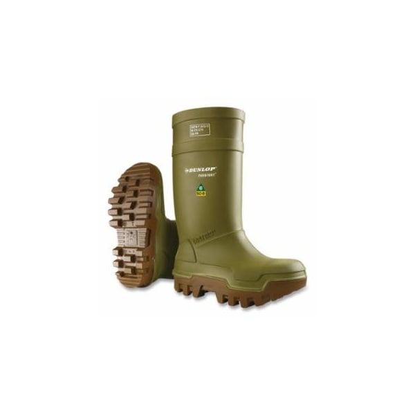 Dunlop Protective Footwear Purofort Thermo+ Rubber Boots, Steel Toe, Men's 9, 16 in Boot, Polyurethane, Green/Brown 868-E662843.09 - main