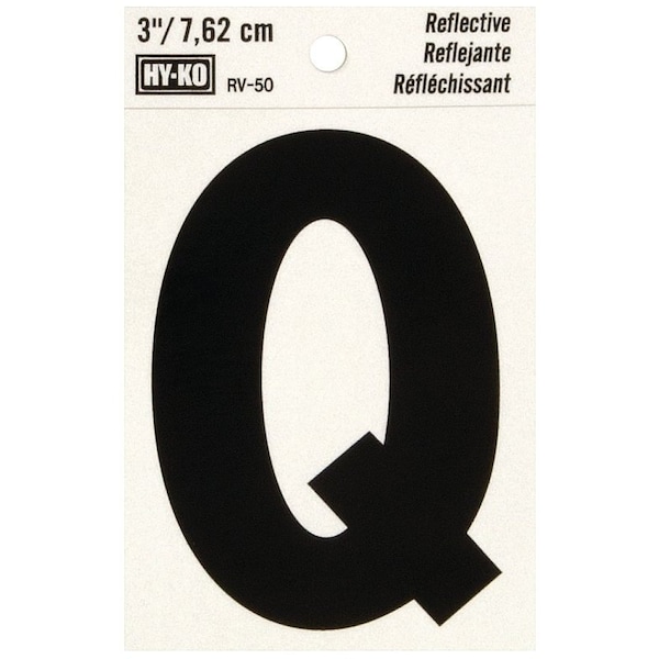 Hy-Ko Letter House Q 3In Refl Blk RV-50/Q - main