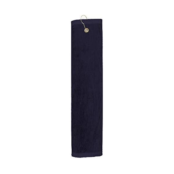 Towelsoft Premium 16 inch x 26 inch Velour Golf Towel with Tri-fold Hook & Grommet Placement-Black Golf-GV1201TR-BLK - main
