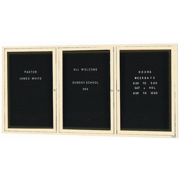 Aarco Illuminated Outdoor Enclosed Directory w/ Al Frame, Powder Coated Ivory, 36''Hx72''W OADC3672-3IIV - main