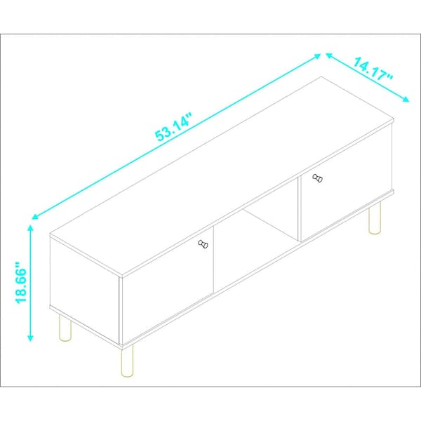 Homeroots Iko White Modern TV Stand Media Center with Cabinets 403104 - main