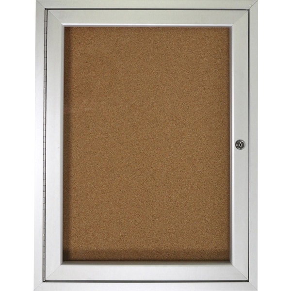 Ghent Enclosed Cork Bulletin Board 30x36 In., 1 Door PA13630K - main