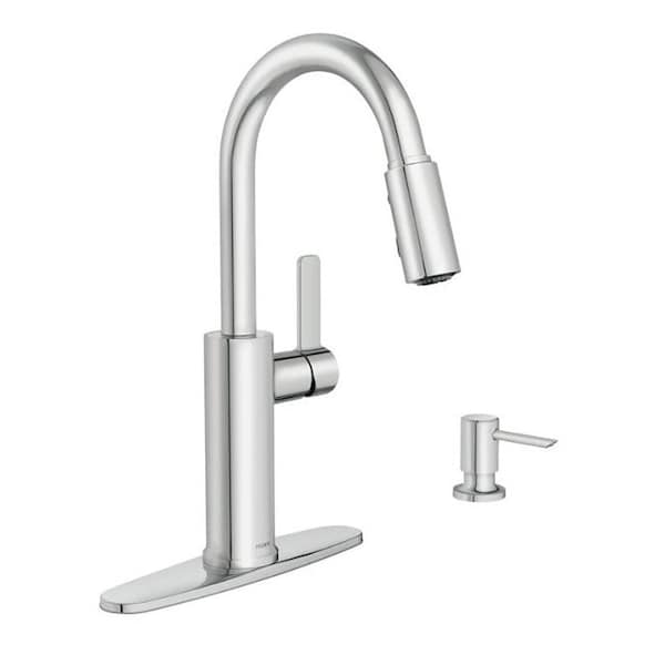 Moen Durani Series Pull-Down Kitchen Faucet, 1.5 gpm, 1-Handle, 1, 2, 3, 4-Faucet Hole, Metal, Deck 87070 - main