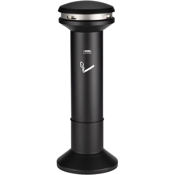 Rubbermaid Commercial Infinity Cigarette Receptacle, 6-11/16 gal., Black FG9W3400BLA - main