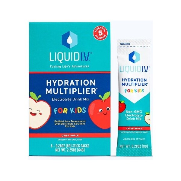Liquid I.V. Hydration Multiplier Crisp Apple Kids Electrolyte Drink Mix, 8 count LVKM8009 - main