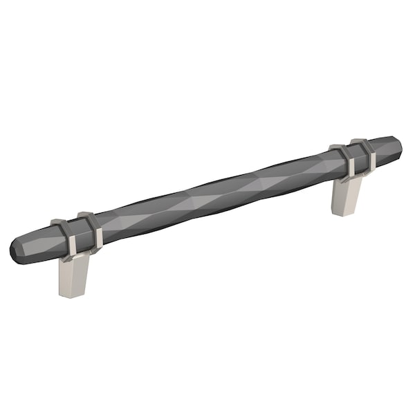 Amerock London 6-5/16 in 160 mm Center-to-Center Black Chrome/Satin Nickel Cabinet Pull BP36650BCRG10 - main