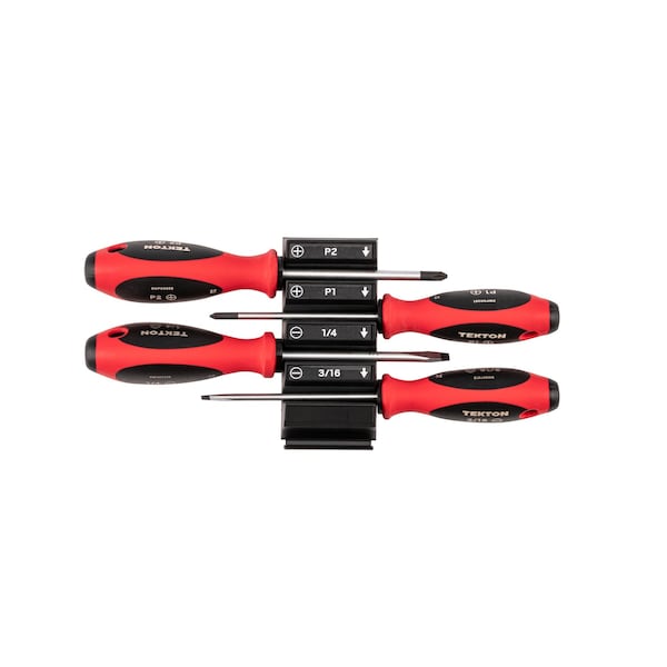Tekton Phillips and Slotted Screwdriver Set w/Mod Org - 4 Inch Shanks, 4-Piece (#1 - #2, 3/16 - 1/4 in.) DWZ90102 - main