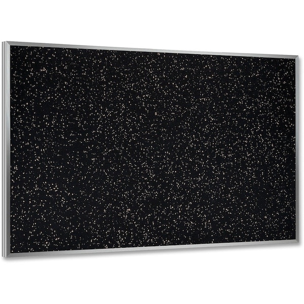 Ghent 3' x 4' Bulletin Board - Speckled Recycled Rubber Surface - Silver ATR34-TN - main