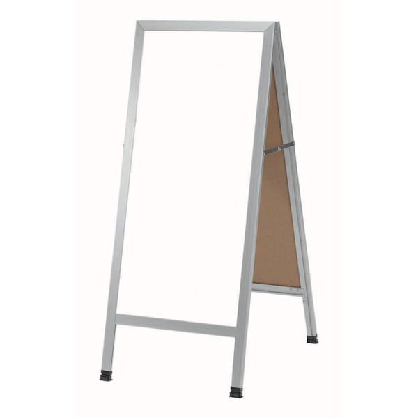 Aarco A-Frame Sidewalk Board, White Melamine Markerboard and Satin Aluminum Frame, 42''Hx18''W AA-35 - main