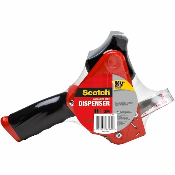 Scotch HeavyDuty Packaging Tape Dispenser Foam Handle, Red MMMST181 - main