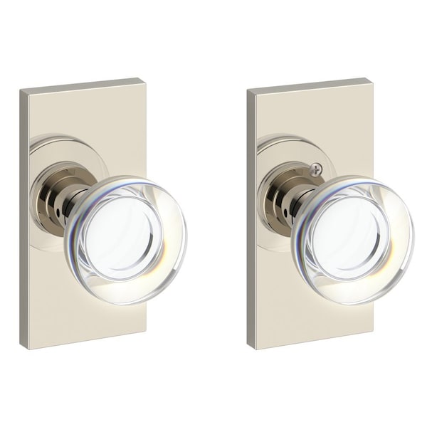 Baldwin Passage Contemporary Crystal Knob with Contemporary 5in Rose with 6AL Latch and Dual Strike PSCCYCFR055 - main