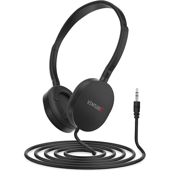 Venturex 3.5mm Kids Learning Stereo Phone & Computer Headphone, Black K22 - main