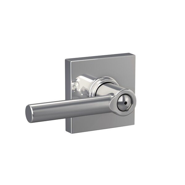 Schlage Residential Broadway Lever with Collins Rose Privacy Lock with 16080 Latch and 10027 Strike Bright Chrome F40BRW625COL - main