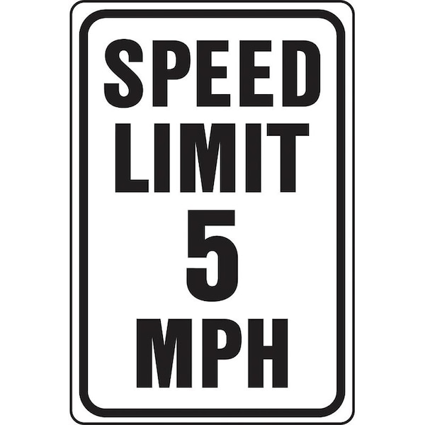 Hy-Ko Traffic Sign, Rectangular, SPEED LIMIT 5, Black Legend, White Background, Aluminum HW-23 - main
