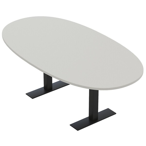 Skutchi Designs 7ft Boval Conference Table With Power | Harmony Series | 6 Person Meeting Room Table HAR-BOVL-48X84-T.BK-U779-NA - main
