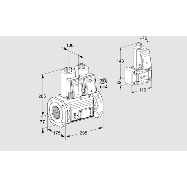 Honeywell Kromschroder Gas Solenoid Valve - Class A, 500 mbar, IP65, EN 161 Compliant KS88204386 - main