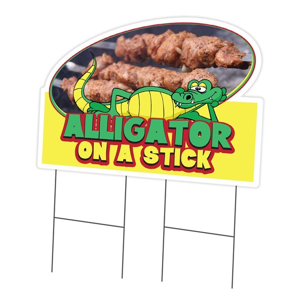 Signmission Alligator On A Stick Die Cut Yard & Stake outdoor plastic window, 2436-Alligator On A Stick C-DC-2436-DS-Alligator On A Stick19 - main