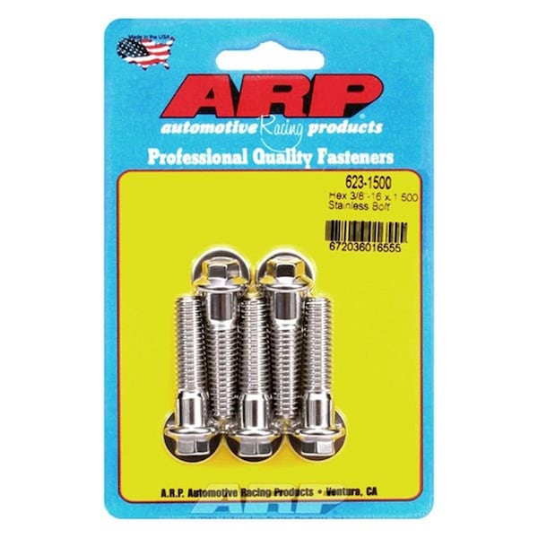 Arp 6231500 0.3716 x 1.5 in. Stainless Steel 6 Point Bolt Kit Set of 5 ARP623-1500 - main