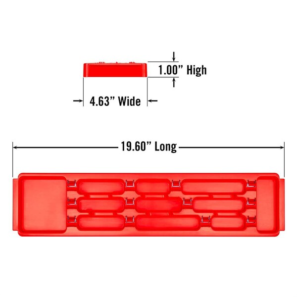 Ernst Manufacturing 3/8 In. Ratchet And Extension Tray - Red 8372 - main